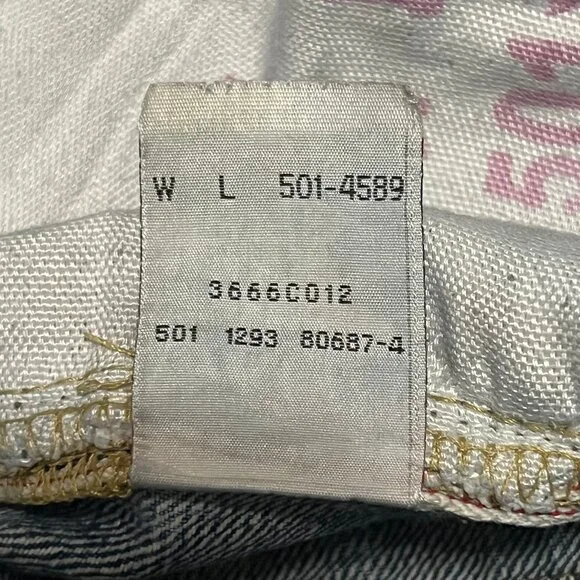 Levis Vintage Clothing 501XX Redline Selvedge Jeans Big E 32x28 Distressed 1993